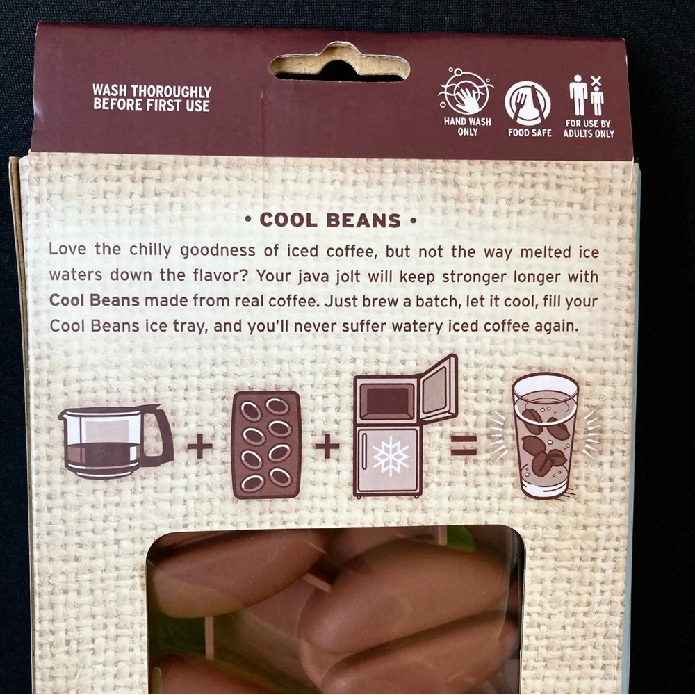NEW Fred & Friends Cool Beans Coffee Bean Shaped Ice Tray